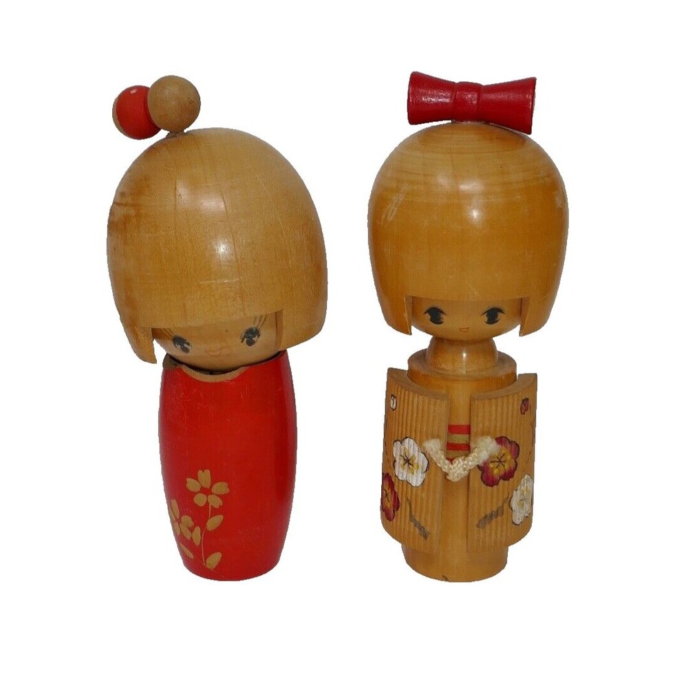 Otagiri Mercantile Co. OMC Japanese Kokeshi 5.5" Wood Wooden Dolls